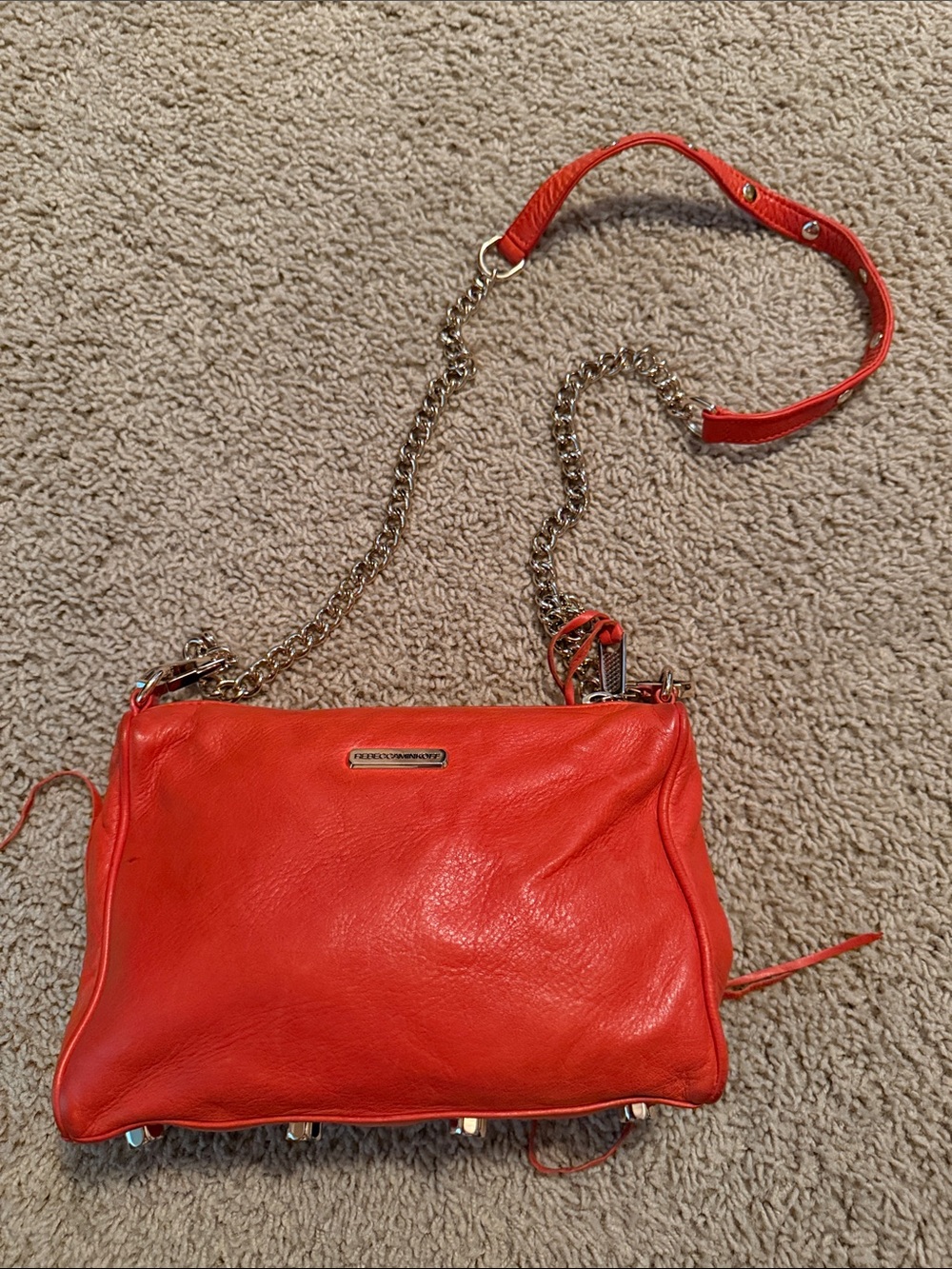 Rebecca Minkoff Red Leather Chain Crossbody Bag